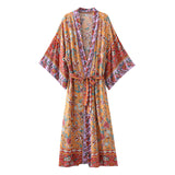 Boho Robe, Kimono Robe, Anna in Yellow Tiffany - Wild Rose Boho