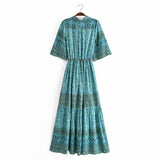 Maxi Dress, Boho Dress, Gown, Adrienne Oasis and Desert - Wild Rose Boho