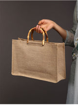 Boho Bag, Linen Jute Basket Bag, Mango
