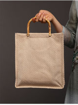 Boho Bag, Linen Jute Basket Bag, Mango