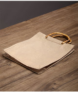 Boho Bag, Linen Jute Basket Bag, Mango