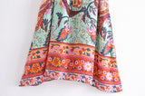 Midi Dress, Boho Dress, Kaftan Dress, Maribel Peony Green - Wild Rose Boho