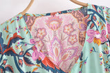 Midi Dress, Boho Dress, Kaftan Dress, Maribel Peony Green - Wild Rose Boho