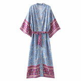 Boho Robe, Kimono Robe, Tayanna Blue Lily of the Nile - Wild Rose Boho