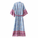 Boho Robe, Kimono Robe, Tayanna Blue Lily of the Nile - Wild Rose Boho