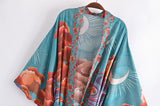 Boho Robe, Kimono Robe, Oceane Moon Light in Green - Wild Rose Boho