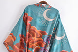 Boho Robe, Kimono Robe, Oceane Moon Light in Green - Wild Rose Boho
