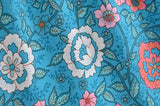Boho Skirt, Maxi Skirt, Verbena Flower in Blue - Wild Rose Boho
