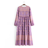 Gown Dress, Boho Maxi Dress, Loose Dress, Purple Anna Wild Rose
