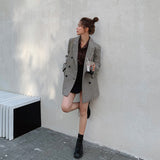 Boho Autumn Blazer, Vintage Plaid Blazer Wren