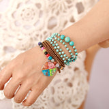 Boho Necklace, Mala Stone Beads Turquoise