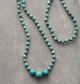 Boho Necklace, Mala Stone Beads Turquoise