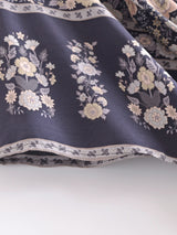 Boho Robe – Bohemian Kimono Robe – Black Flower Whisper Kimono Cover-Up for Beach or Lounge