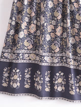 Boho Robe – Bohemian Kimono Robe – Black Flower Whisper Kimono Cover-Up for Beach or Lounge