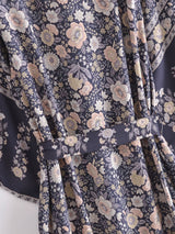 Boho Robe – Bohemian Kimono Robe – Black Flower Whisper Kimono Cover-Up for Beach or Lounge