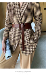 Boho Autumn Blazer, Vintage Plaid Blazer Xena in Brown