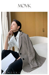 Boho Autumn Blazer, Vintage Plaid Blazer Xena in Black