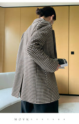 Boho Autumn Blazer, Vintage Plaid Blazer Xena in Black