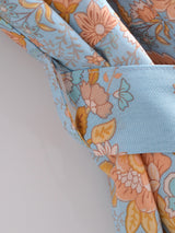 Boho Robe, Kimono Robe,  Beach Cover up, Blue Rose of Oceane