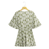 Boho Jumpsuit, Boho Romper, Playsuit, Florence in Green