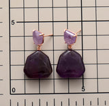 Boho Earrings, Dangle Earrings, Amythyst Tiger Eye