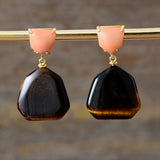 Boho Earrings, Dangle Earrings, Amythyst Tiger Eye