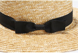 Boho Hat, Sun Hat, Beach Hat, Straw Hat, Gianna White and Black Ribbon