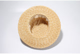 Boho Hat, Sun Hat, Beach Hat, Straw Hat, Gianna White and Black Ribbon