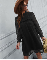 Boho Mini Dress Tunic Dress, Willow in Black