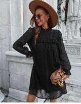 Boho Mini Dress Tunic Dress, Willow in Black