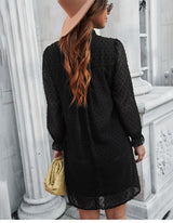 Boho Mini Dress Tunic Dress, Willow in Black