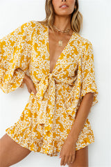 Boho Jumpsuit, Boho Romper, Playsuit, Florence in Yellow