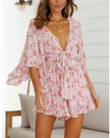 Boho Jumpsuit, Boho Romper, Playsuit, Florence in Pink