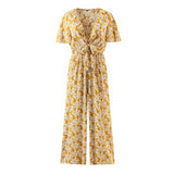 Boho Jumpsuit, Boho Romper, Cyan in Yellow