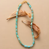 Boho Necklace, Apatite Lariat Chokers Necklace