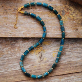 Boho Necklace, Apatite Lariat Chokers Necklace