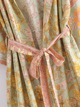 Boho Robe, Kimono Robe, Beach Cover up, Green Sierra Lace