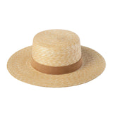 Boho Hat, Sun Hat, Beach Hat, Straw Hat, Gianna White and Black Ribbon