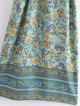 Boho Robe, Kimono Robe, Beach Cover up, Short Robe, Oceane Blue Matilda