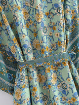 Boho Robe, Kimono Robe, Beach Cover up, Short Robe, Oceane Blue Matilda