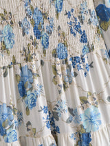 Boho Maxi Dress - Gown - Adrienne Blue Naomie - Bohemian Style - Elegant Evening Dress