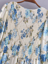 Boho Maxi Dress - Gown - Adrienne Blue Naomie - Bohemian Style - Elegant Evening Dress