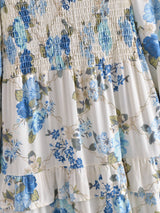 Boho Maxi Dress - Gown - Adrienne Blue Naomie - Bohemian Style - Elegant Evening Dress