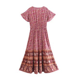 Boho Maxi Dress, Sundress, Pink Rosella