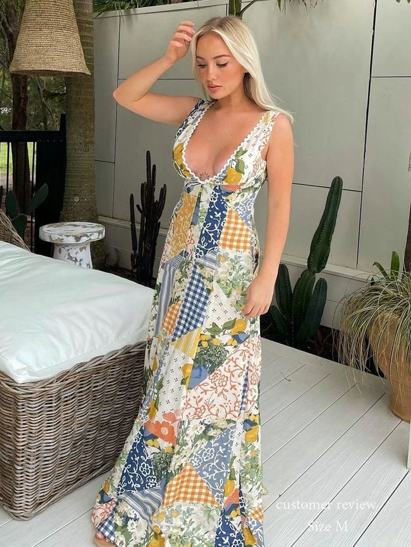 Boho Beach Dress - Printed Summer Dress for Your Holiday Getaway Hannah