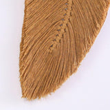Boho Macrame Feather Wall Hanging - Handcrafted Big Leaf - Bohemian Home Decor