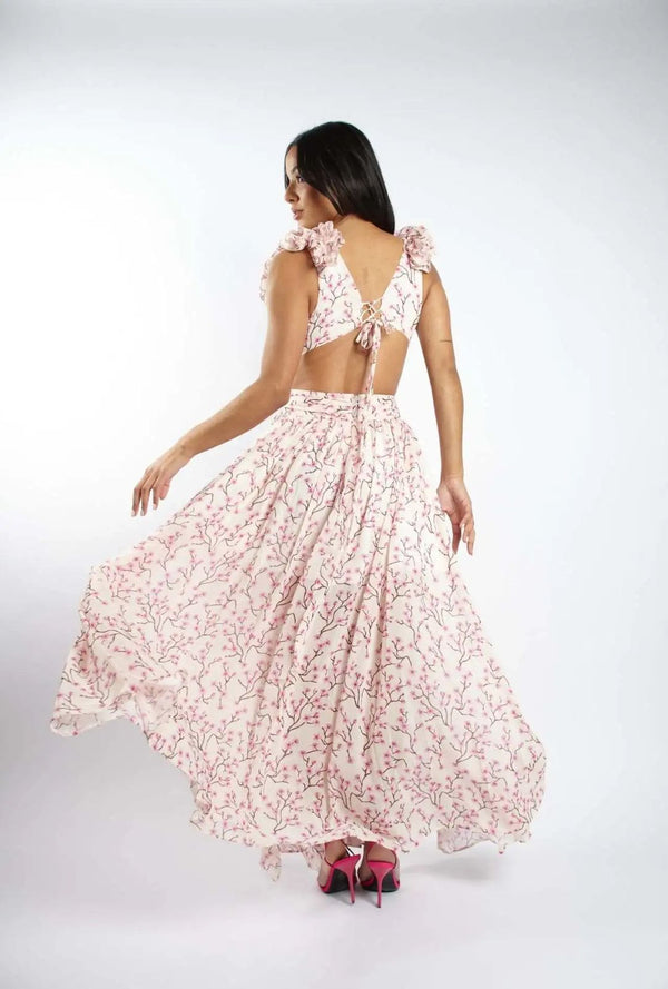 Boho Beach Dress - Backless Summer Vacation Vibes - Misty Pink Rose