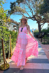 Boho Beach Dress - Backless Summer Vacation Vibes - Pink India Moon