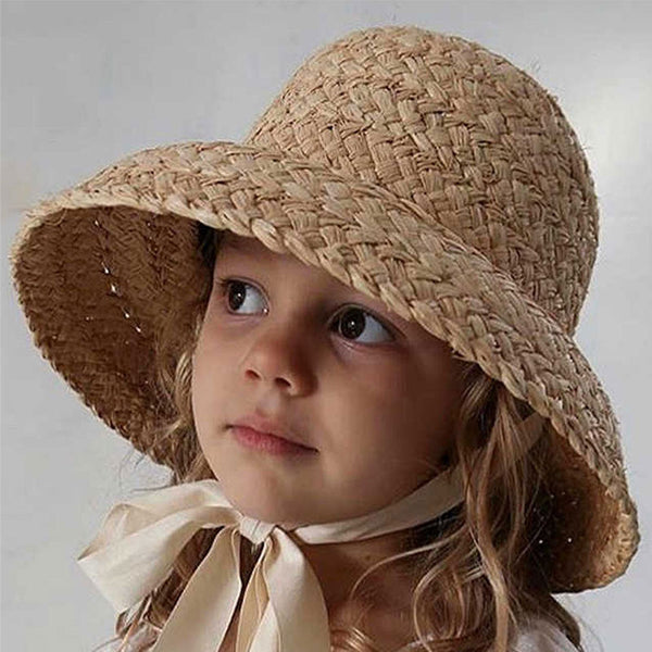 Boho Hat, Kid Hat, Sun Hat, Little Girl Hat, Amelia White Ribbon