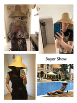 Boho Hat, Sun Hat, Beach Hat, Wide Brim Straw Hat, High Crown
